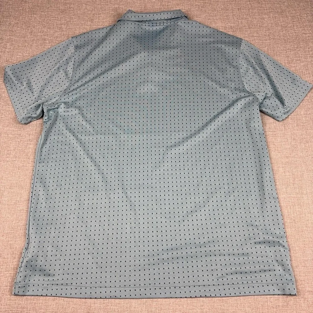 RLX Ralph Lauren Polo Shirt Mens XL Blue Polka Dot Stretch Golf Short Sleeve